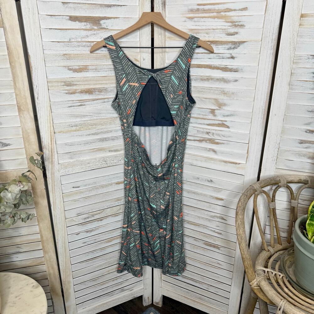 PRANA Women's XL Skypath Tank Dress Back Cut Out Knee Length Outdoor Grey - Picture 10 of 16